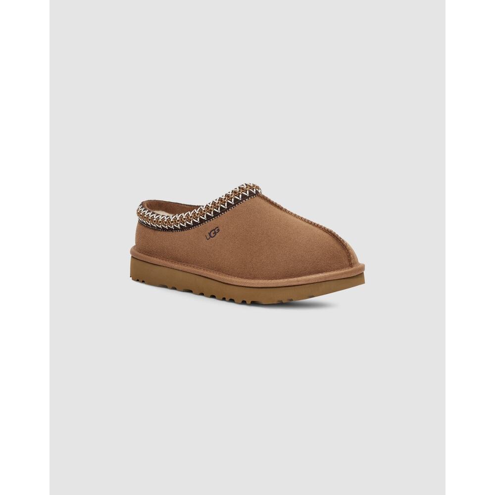 Ugg Suede Upper Tasman Slipper Slip-On Comfort In Chestnut Tan Size 7